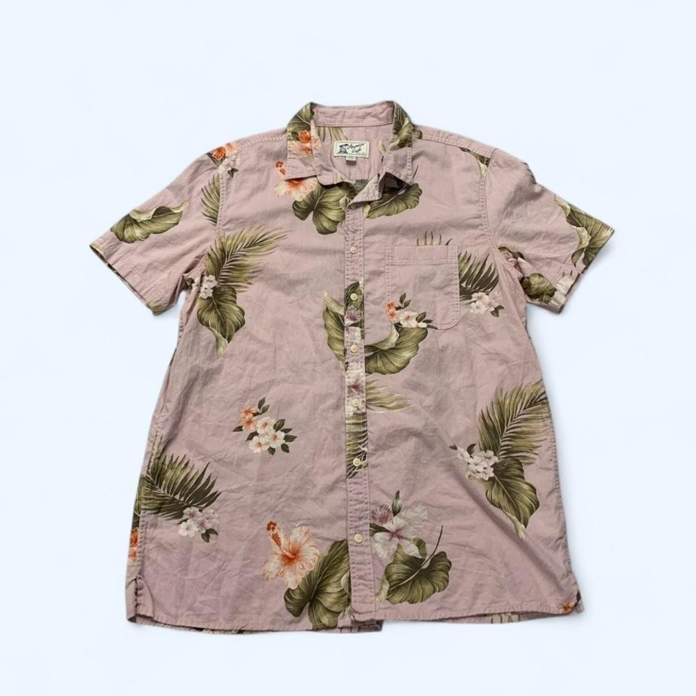 American Eagle Pink Tropical Hawaiian Shirt - XL Tall